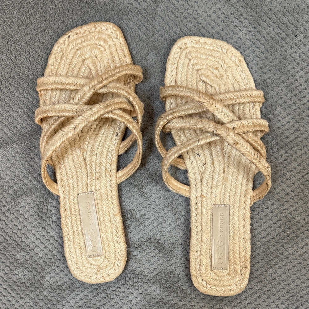 ASOS Beige Woven Espadrille Sandals